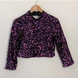 Pink/ Purple Zara sequin crop top NWT fits small !